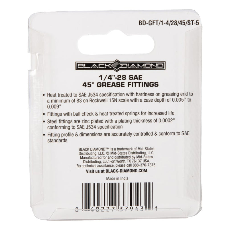 1/4″-28 SAE 45° Grease Fittings