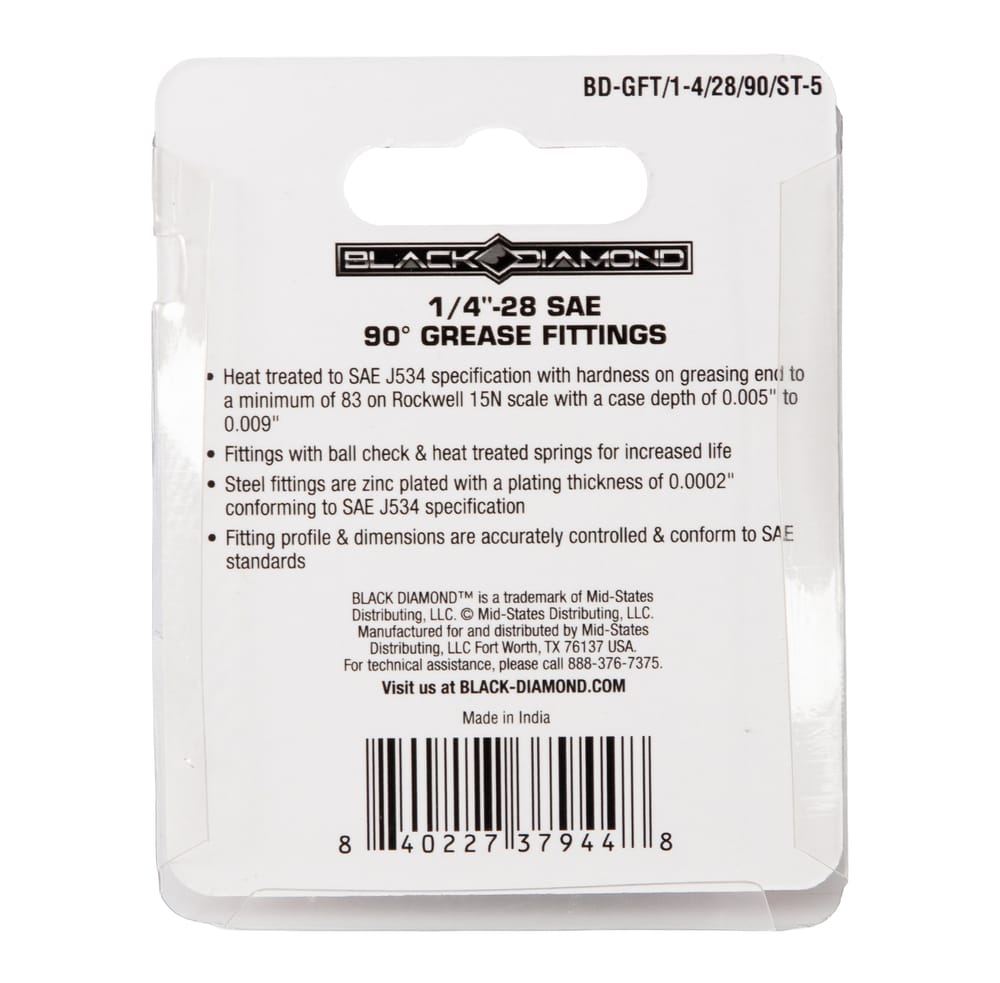1/4″-28 SAE 90° Grease Fittings