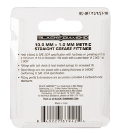 10.0 mm x 1.0 mm Metric Straight Grease Fittings