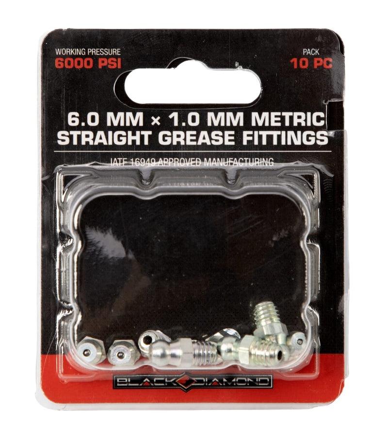 6.0 mm x 1.0 mm Metric Straight Grease Fittings
