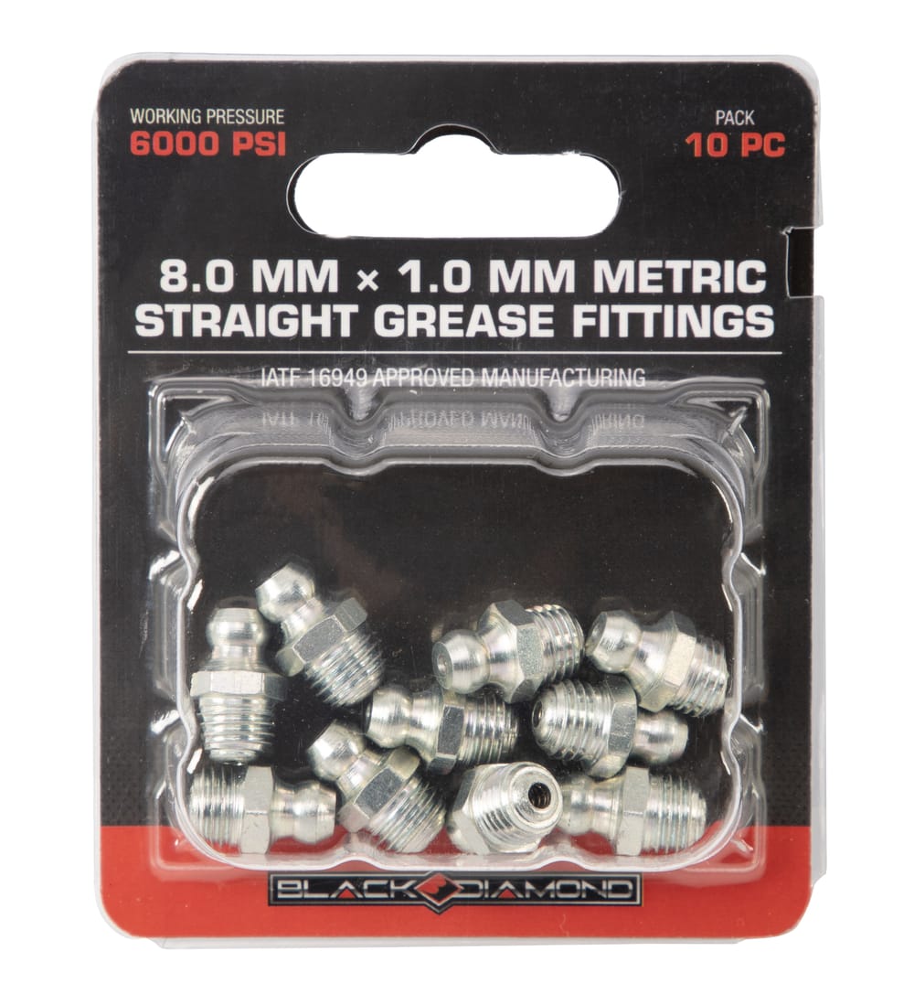 8.0 mm x 1.0 mm Metric Straight Grease Fittings