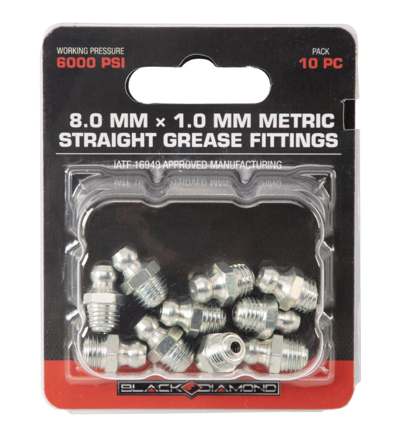 8.0 mm x 1.0 mm Metric Straight Grease Fittings
