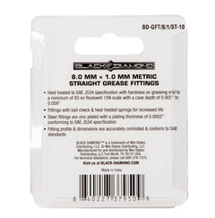 8.0 mm x 1.0 mm Metric Straight Grease Fittings