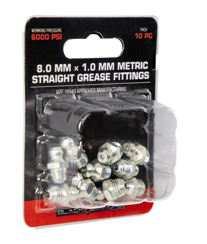8.0 mm x 1.0 mm Metric Straight Grease Fittings