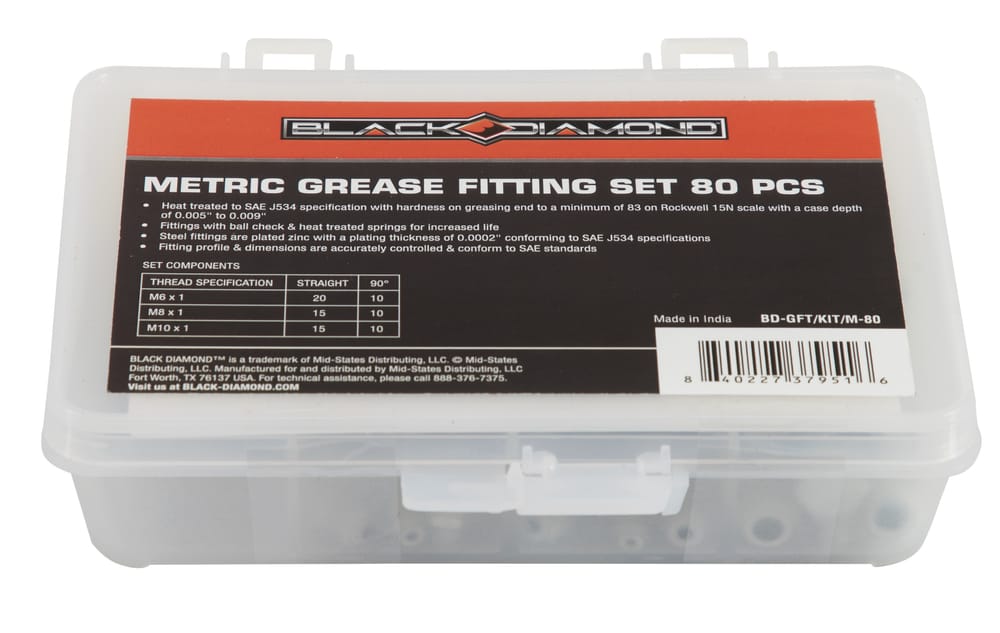Metric Grease Fitting Set 80 PCS