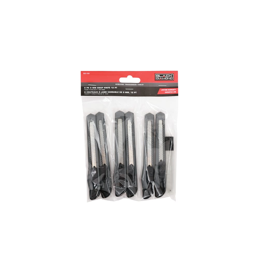 6 PK 9 mm Snap Knife 12 PT