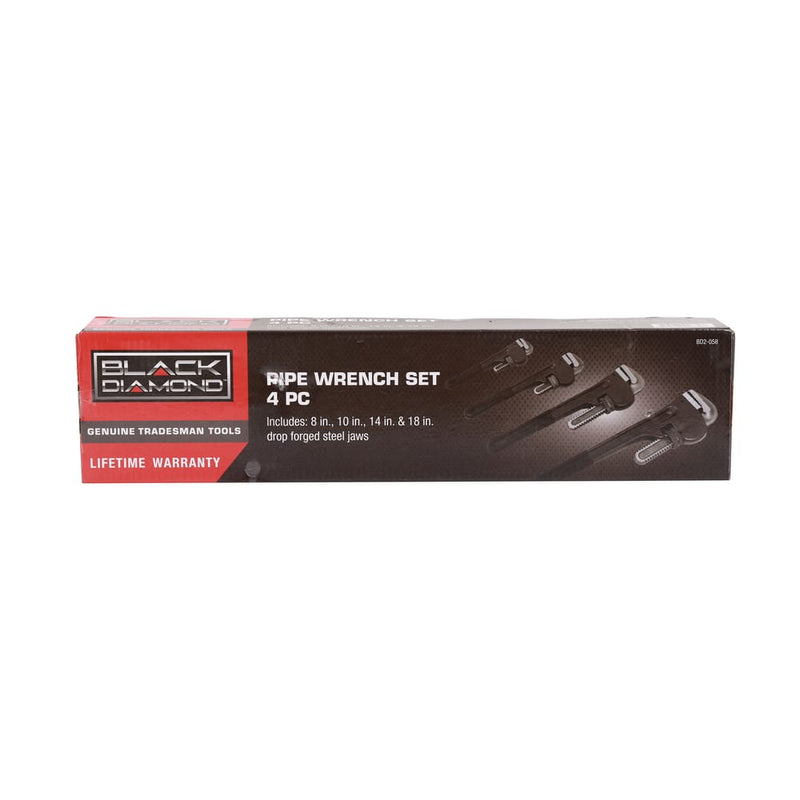 Pipe Wrench Set - 4 PC