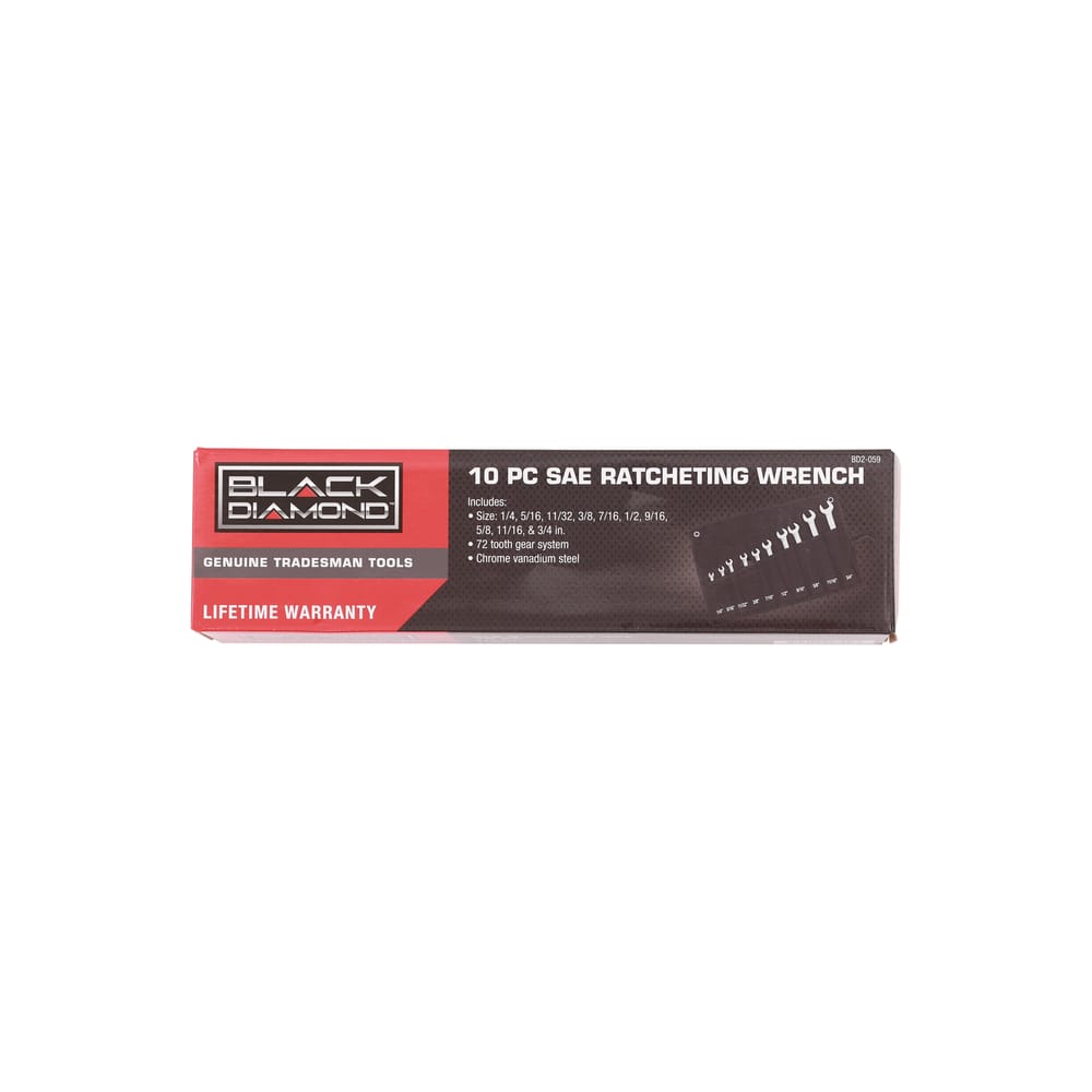 10 PC SAE Ratcheting Wrench