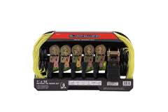 1″ x 12′ Ratchet Tie Down Set - 500 lb. Working Load Limit (6 Pack)