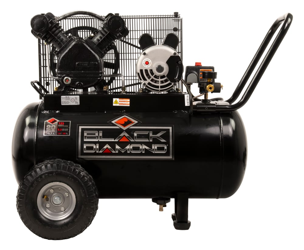 20 Gallon Horizontal Portable, 1.6 RHP, 125 PSI, Oil Lube Belt Drive Air Compressor