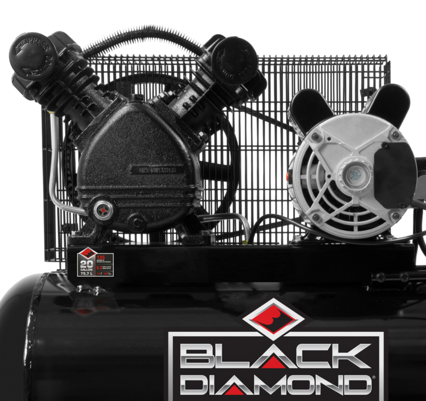 20 Gal Horz Port V-Twin – Black-Diamond