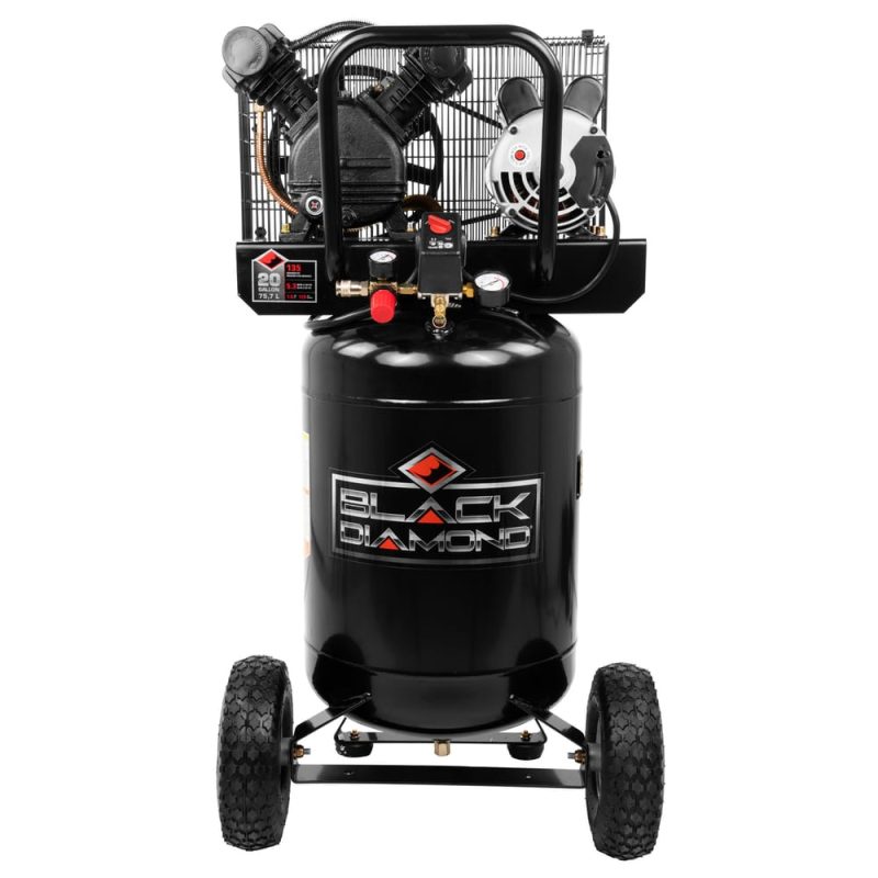 20-Gallon Vertical Portable, 1.6 RHP, 135 PSI, Oil Lube Belt Drive Air Compressor
